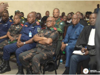 791 42 Photo darchives du proces de Goma avec en avant plan le lieutenant general Constant Ndima gouverneur militaire du Nord Kivu au moment du carnage du 30 aout 2023