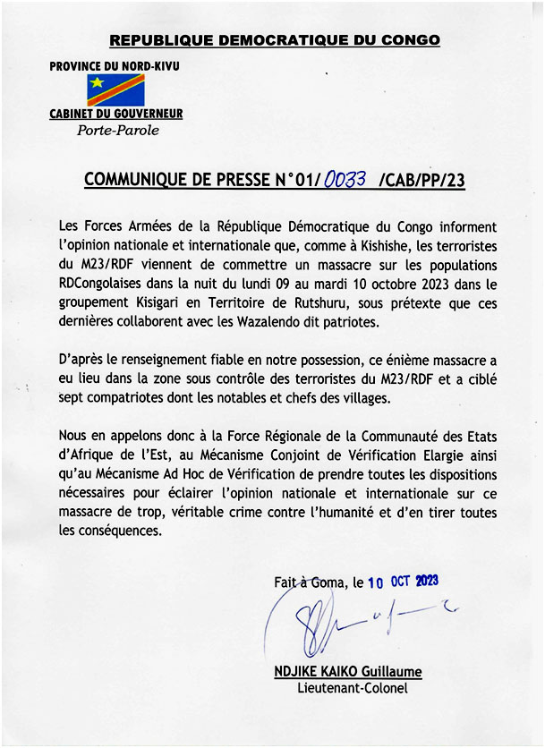 794 41 communique de presse sur le massacre perpetre par le M23