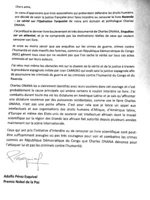 Lettre Onana