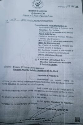 Lettre Mutamba