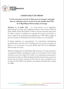 Com-GVT-sur-Doha-215x300 De Washington à Doha : le rôle de Kinshasa dans la concrétisation de la paix régionale