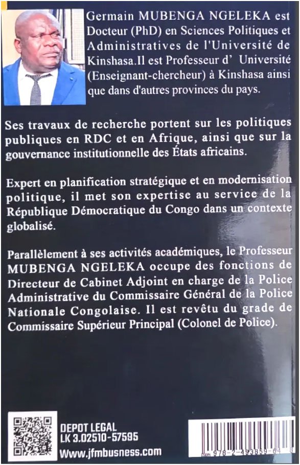 «Embouteillage à Kinshasa : Quelle thérapie ? » Le nouveau livre du Professeur Germain Mubenga, Colonel de la PNC 2 1110 81