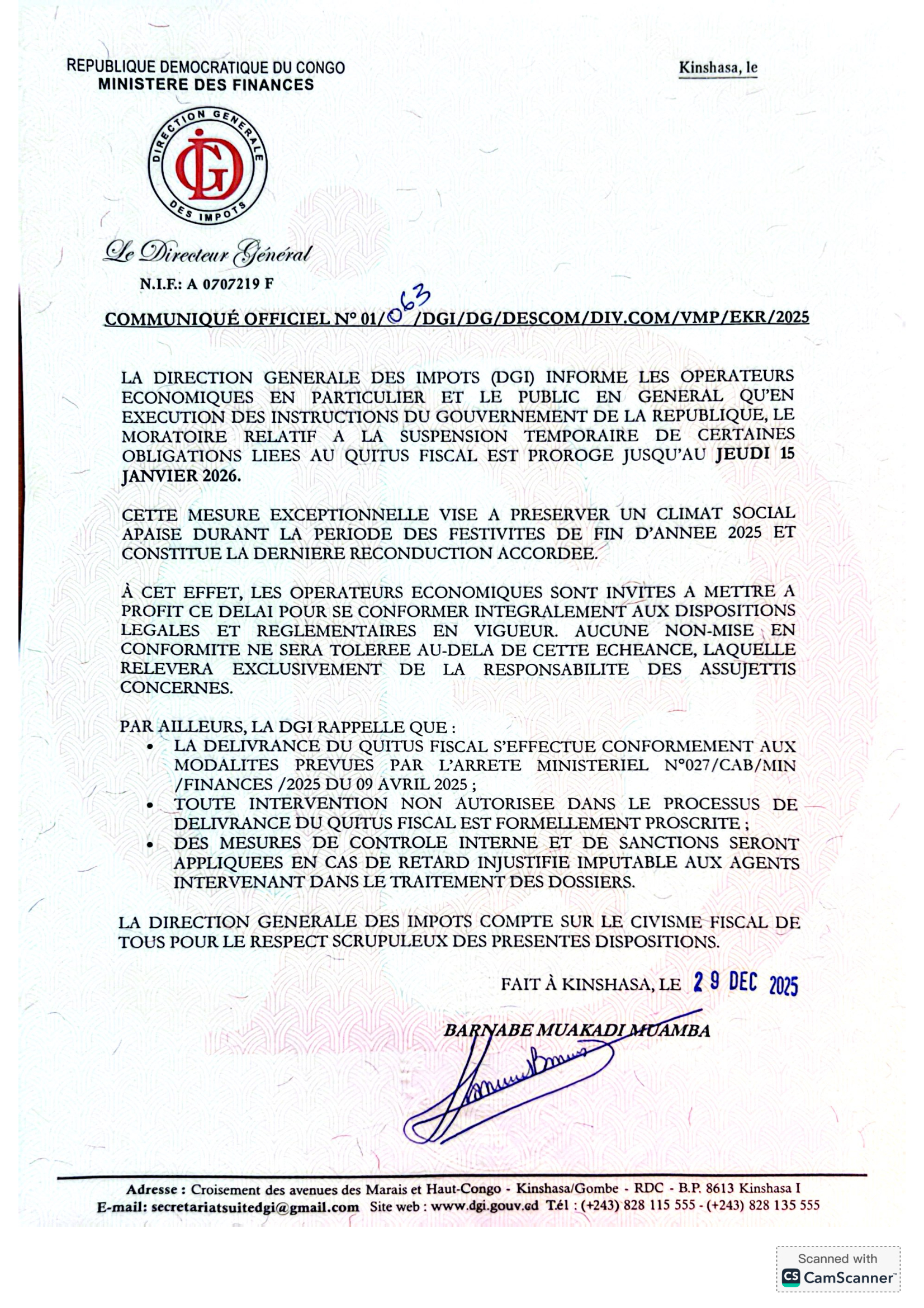 DGI Quitus