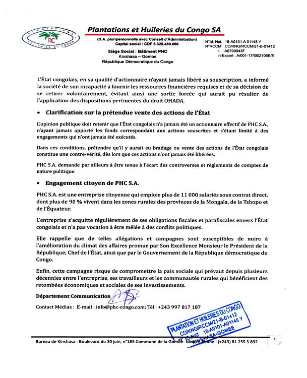 Non à la déstabilisation de PHC ! : «Seul le droit OHADA s’applique. Pas les états d’âme d’un ancien privilégié », clame Me Crispin Mbuangi 12 1196 33