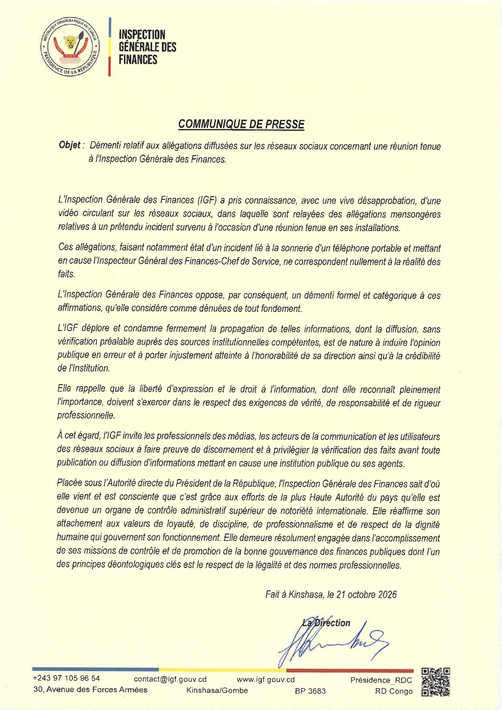 Communique IGF